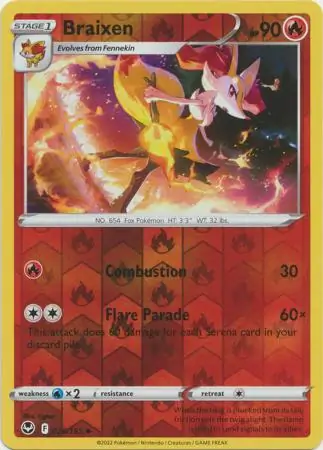 Braixen Silver Tempest 026/195 Uncommon Reverse Holo