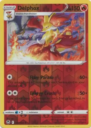 Delphox Silver Tempest 027/195 Rare Reverse Holo
