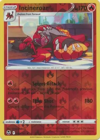 Incineroar Silver Tempest 032/195 Rare Reverse Holo