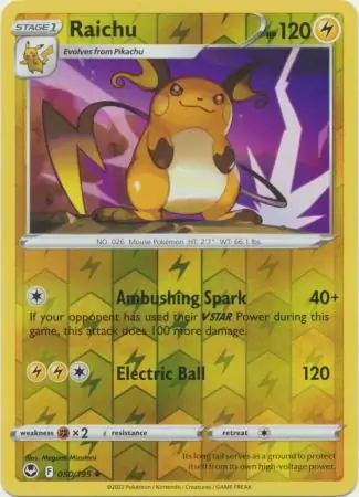 Raichu Silver Tempest 050/195 Uncommon Reverse Holo