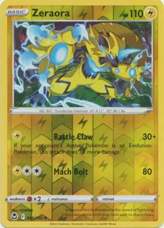 Zeraora Silver Tempest 056/195 Rare Reverse Holo
