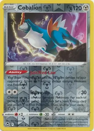 Cobalion Silver Tempest 126/195 Rare Reverse Holo