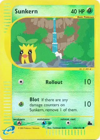 106/144 Sunkern SK Common Reverse Holo