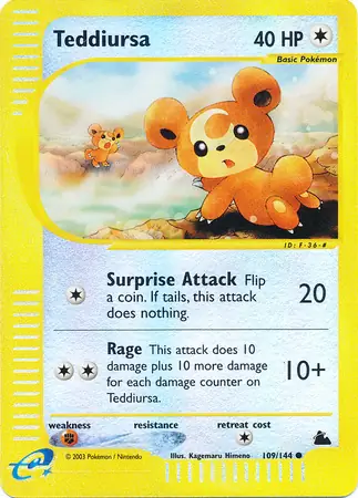 109/144 Teddiursa SK Common Reverse Holo
