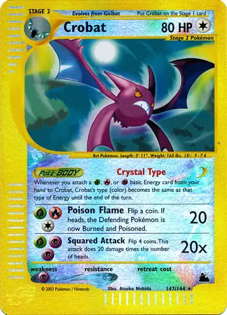 147/144 Crobat SK Rare Holo Reverse Holo