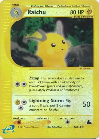 27/144 Raichu SK Rare Reverse Holo