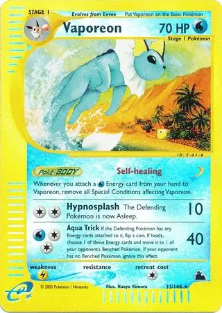 33/144 Vaporeon SK Rare Reverse Holo