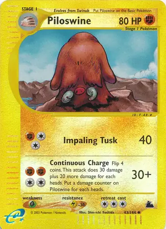 43/144 Piloswine SK Uncommon Reverse Holo