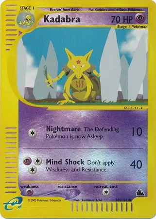 69/144 Kadabra SK Common Reverse Holo