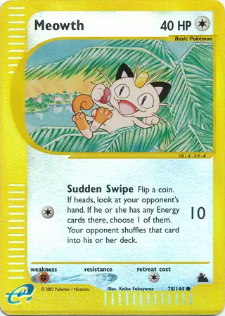 78/144 Meowth SK Common Reverse Holo