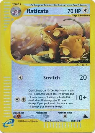 89/144 Raticate SK Common Reverse Holo