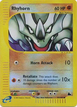 91/144 Rhyhorn SK Common Reverse Holo
