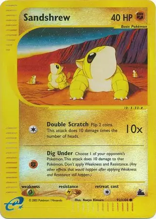 92/144 Sandshrew SK Common Reverse Holo