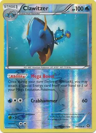 34/114 Clawitzer STS Rare Reverse Holo