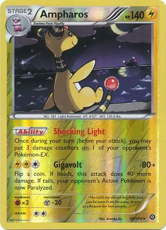 40/114 Ampharos STS Rare Holo Reverse Holo