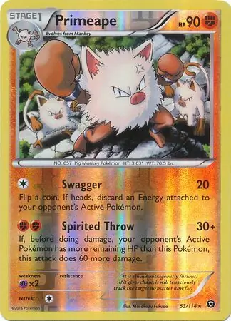 53/114 Primeape STS Rare Reverse Holo