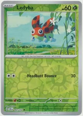 Ledyba 002/142 9 SCARLET & VIOLET STELLAR CROWN Common Reverse Holo PTCG