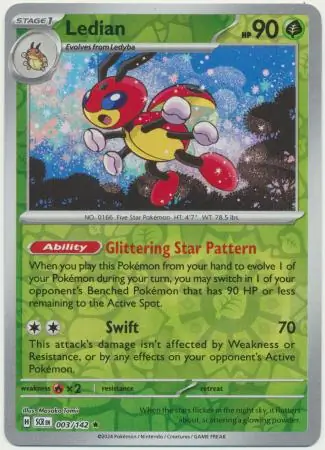 003/142 Ledian SCR Rare Reverse Holo