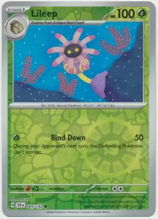 005/142 Lileep SCR Common Reverse Holo