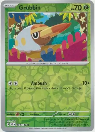 009/142 Grubbin SCR Common Reverse Holo