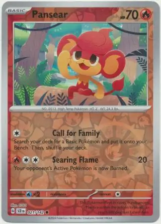 Pansear 021/142 9 SCARLET & VIOLET STELLAR CROWN Common Reverse Holo PTCG