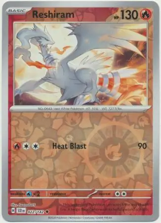 022/142 Reshiram SCR Uncommon Reverse Holo