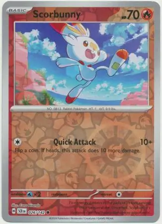026/142 Scorbunny SCR Common Reverse Holo