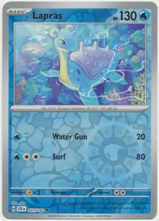 031/142 Lapras SCR Uncommon Reverse Holo