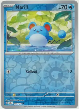 033/142 Marill SCR Common Reverse Holo
