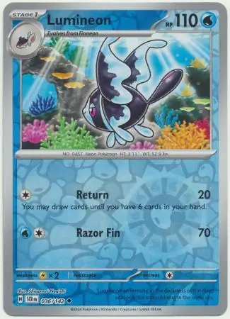036/142 Lumineon SCR Uncommon Reverse Holo
