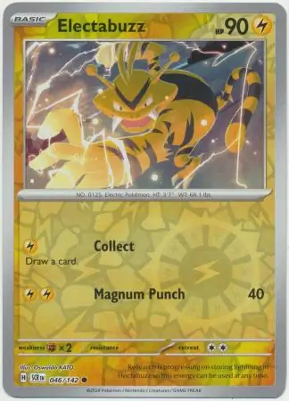 Electabuzz 046/142 9 SCARLET & VIOLET STELLAR CROWN Common Reverse Holo PTCG