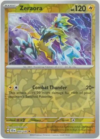 055/142 Zeraora SCR Rare Reverse Holo