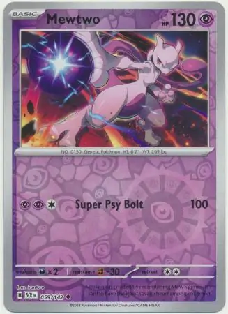 Mewtwo Stellar Crown 059/142 Uncommon Reverse Holo