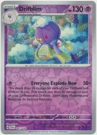 061/142 Drifblim SCR Uncommon Reverse Holo