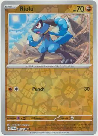 Riolu 081/142 9 SCARLET & VIOLET STELLAR CROWN Common Reverse Holo PTCG