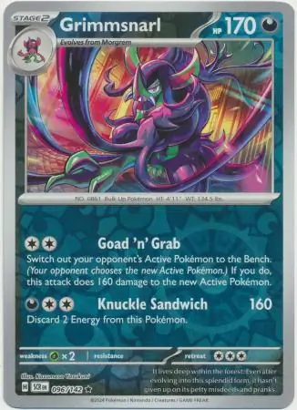Grimmsnarl Stellar Crown 096/142 Rare Reverse Holo
