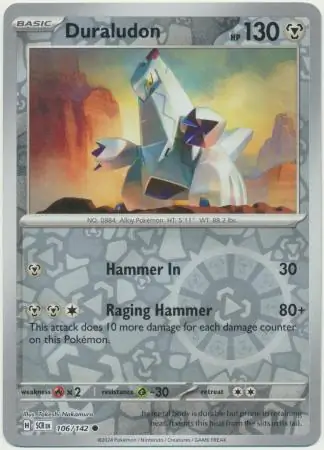 Duraludon Stellar Crown 106/142 Common Reverse Holo