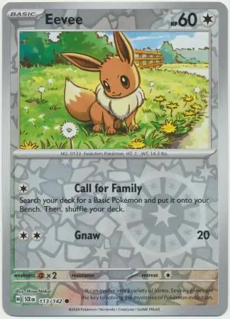 113/142 Eevee SCR Common Reverse Holo
