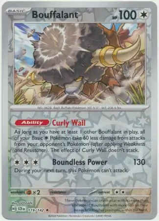 119/142 Bouffalant SCR Rare Reverse Holo