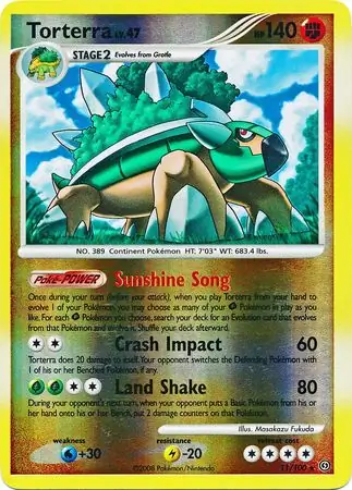 11/100 Torterra SF Rare Holo Reverse Holo