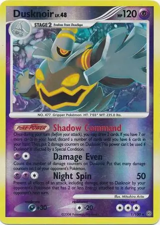 1/100 Dusknoir SF Rare Holo Reverse Holo
