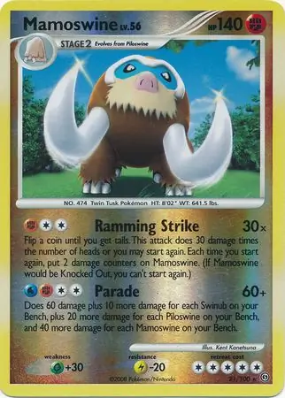 21/100 Mamoswine SF Rare Reverse Holo