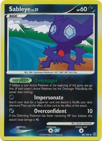 48/100 Sableye SF Uncommon Reverse Holo