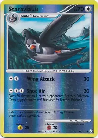 52/100 Staravia SF Uncommon Reverse Holo