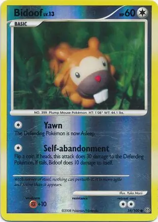 54/100 Bidoof SF Common Reverse Holo