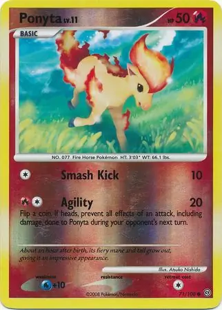 71/100 Ponyta SF Common Reverse Holo