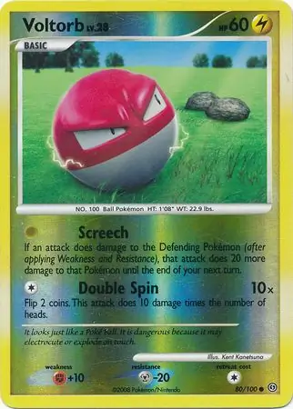 80/100 Voltorb SF Common Reverse Holo