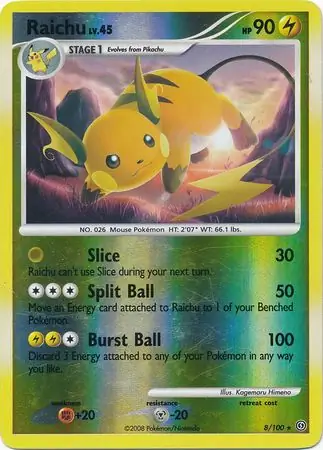 8/100 Raichu SF Rare Holo Reverse Holo