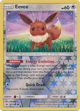 101/149 Eevee SUM Common Reverse Holo