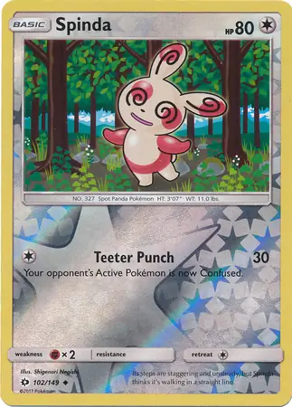 102/149 Spinda SUM Uncommon Reverse Holo